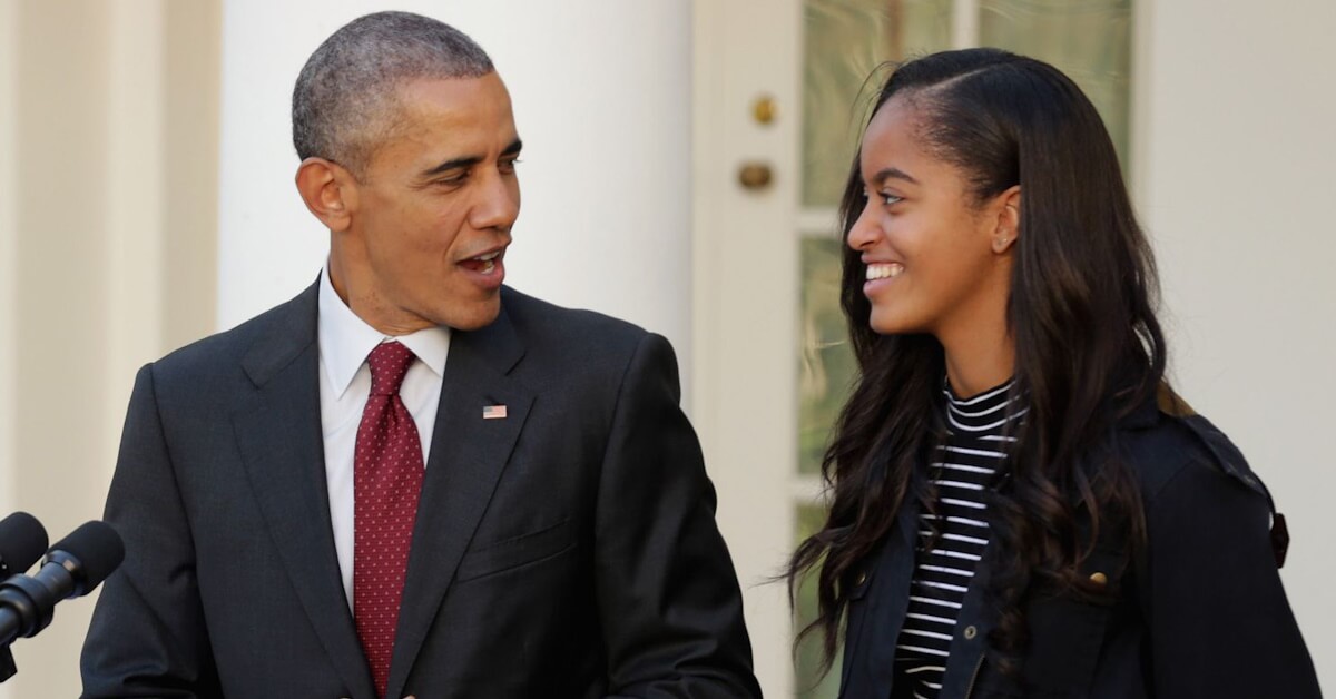 Barack Obama e a filha mais velha Malia.